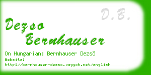 dezso bernhauser business card