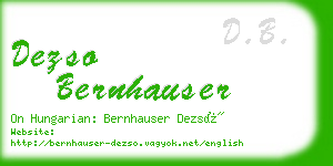 dezso bernhauser business card